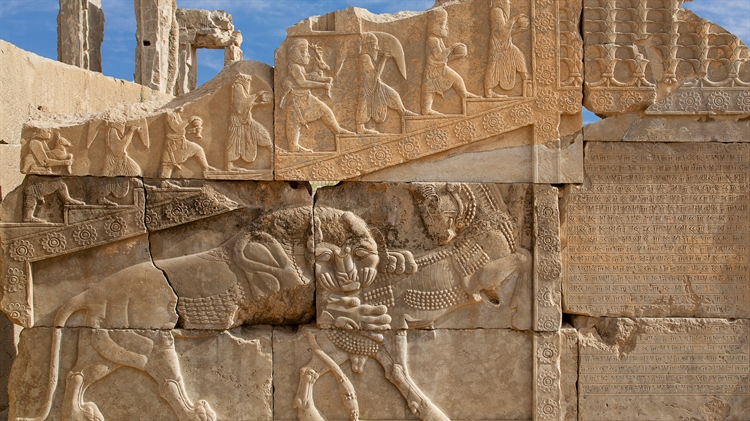 波斯古城波斯波利斯的浮雕，伊朗 